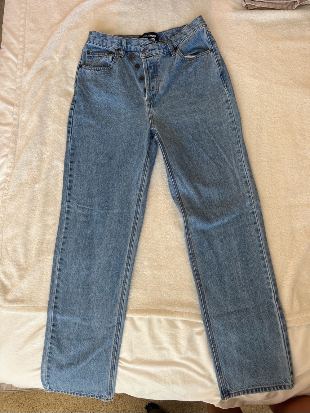 Fashion Nova Women's Straight Leg Jeans - Light Blue Denim | size 7